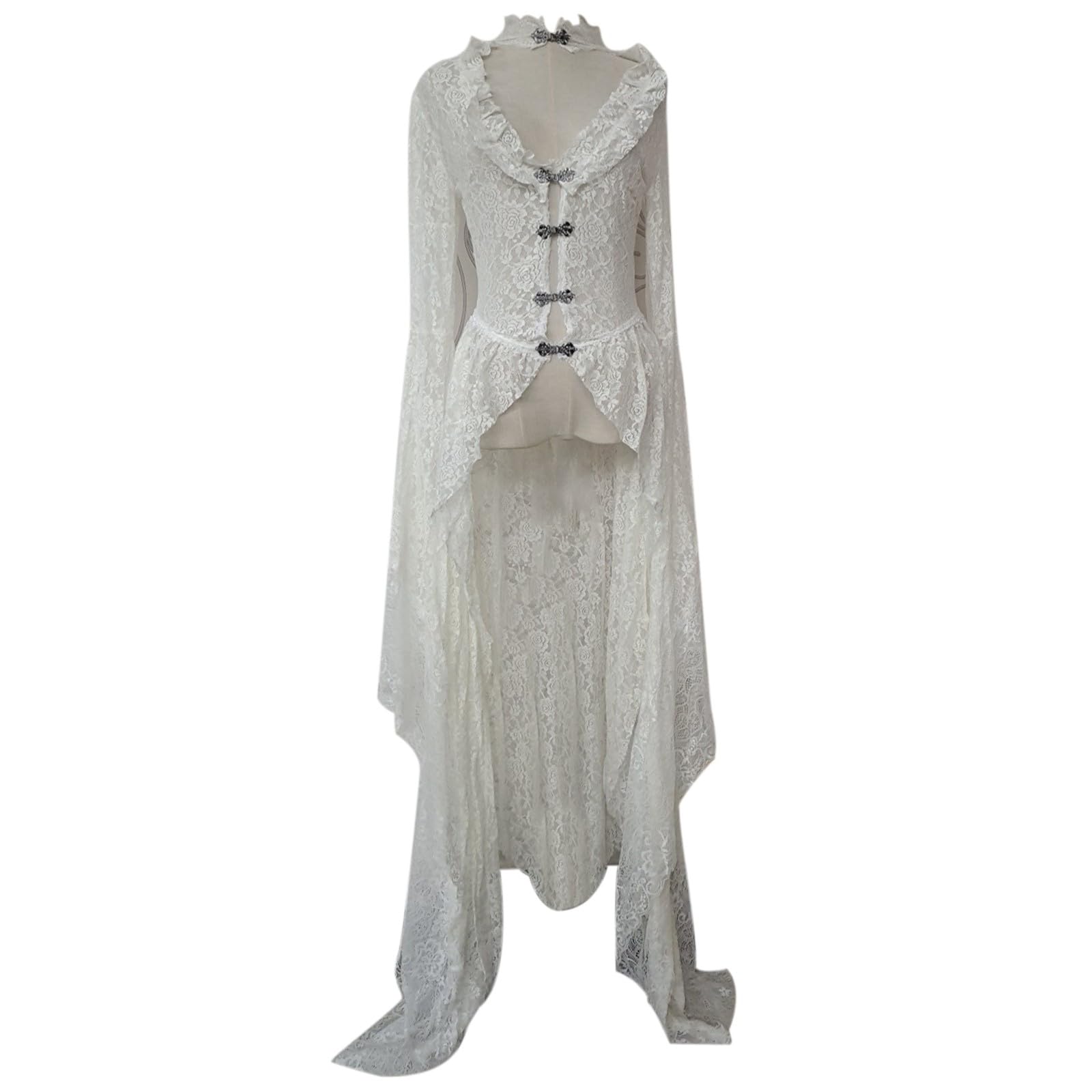 Halloween Kleid Damen Flared Ärmel Gothic Kleid Lang - mittelalte Kleider Viktorianisches Dress Piraten Partykleid Sexy Freizeitkleider Cosplay Vampirkleid Soft Trachtenkleid für Den Alltag