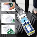 Cruise Luggage Tag Holders 6 Pack, Waterproof Clear PVC Tags | Soft clear PVC sleeves with metal loops for Royal Caribbean, Celebrity and cruise travel; protects printed luggage tags.