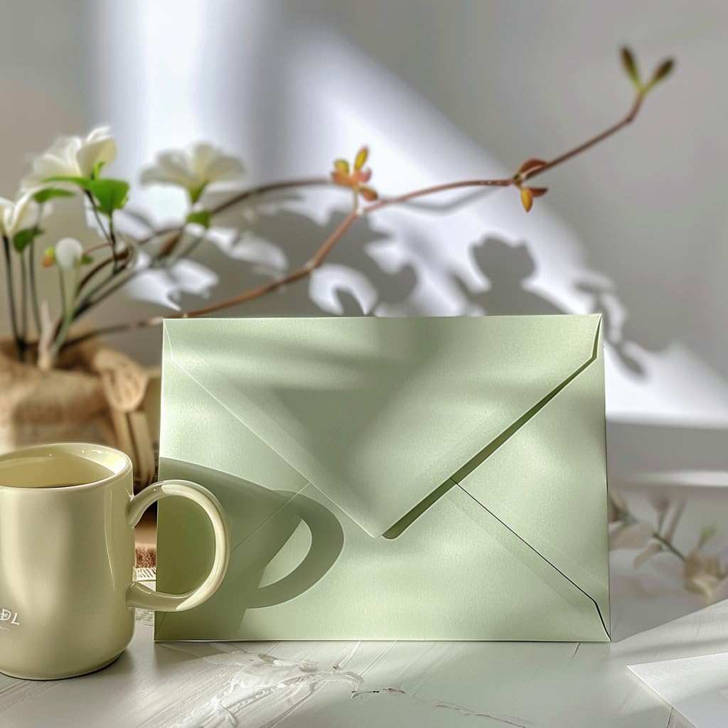 500 sobres DIN C5 – (162 x 229 mm), papel de 120 g, para ocasiones especiales, color verde claro