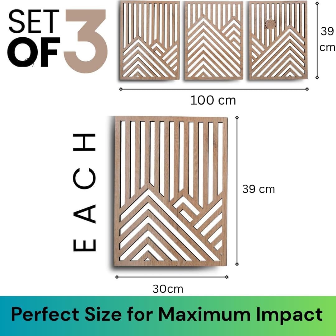 SKYVILLA Wooden Large Wall Panels for Wall Decor | Laser Cut Wooden Wall Hanging for Interior Decoration | Wall Art for Living Room Bedroom and Office Decoration | Modern Home Decor Accent 4