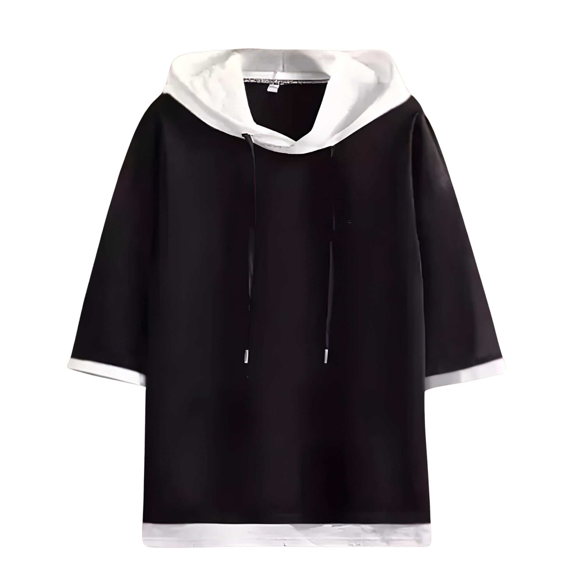 LilBits Men's Black Hood Neck Half Sleeve T-Shirt - Image 1
