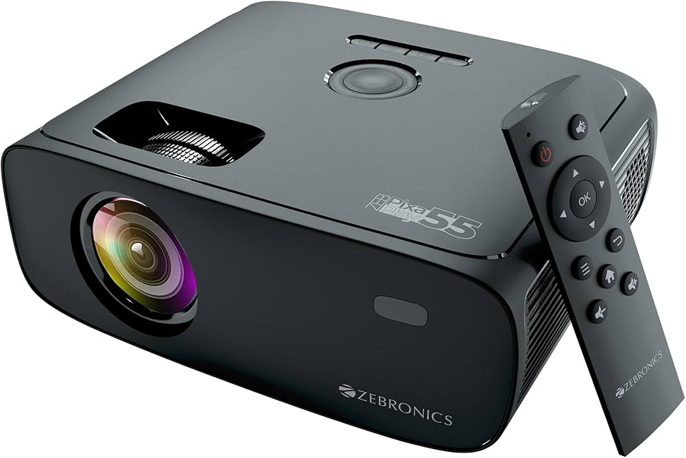 ZEBRONICS PIXAPLAY 55, Smart Projector, 8000 Lumens, 4K Support