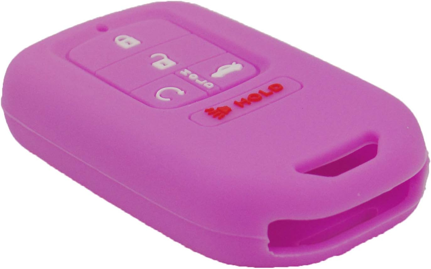 Simple Setup 2Pcs Silicone Key Fob Cover Keyless Jacket Remote Holder for Compatible Honda Civic 2016 2017 2018 2019 2020 2021 Accord Pilot CR-V, Pink Purple