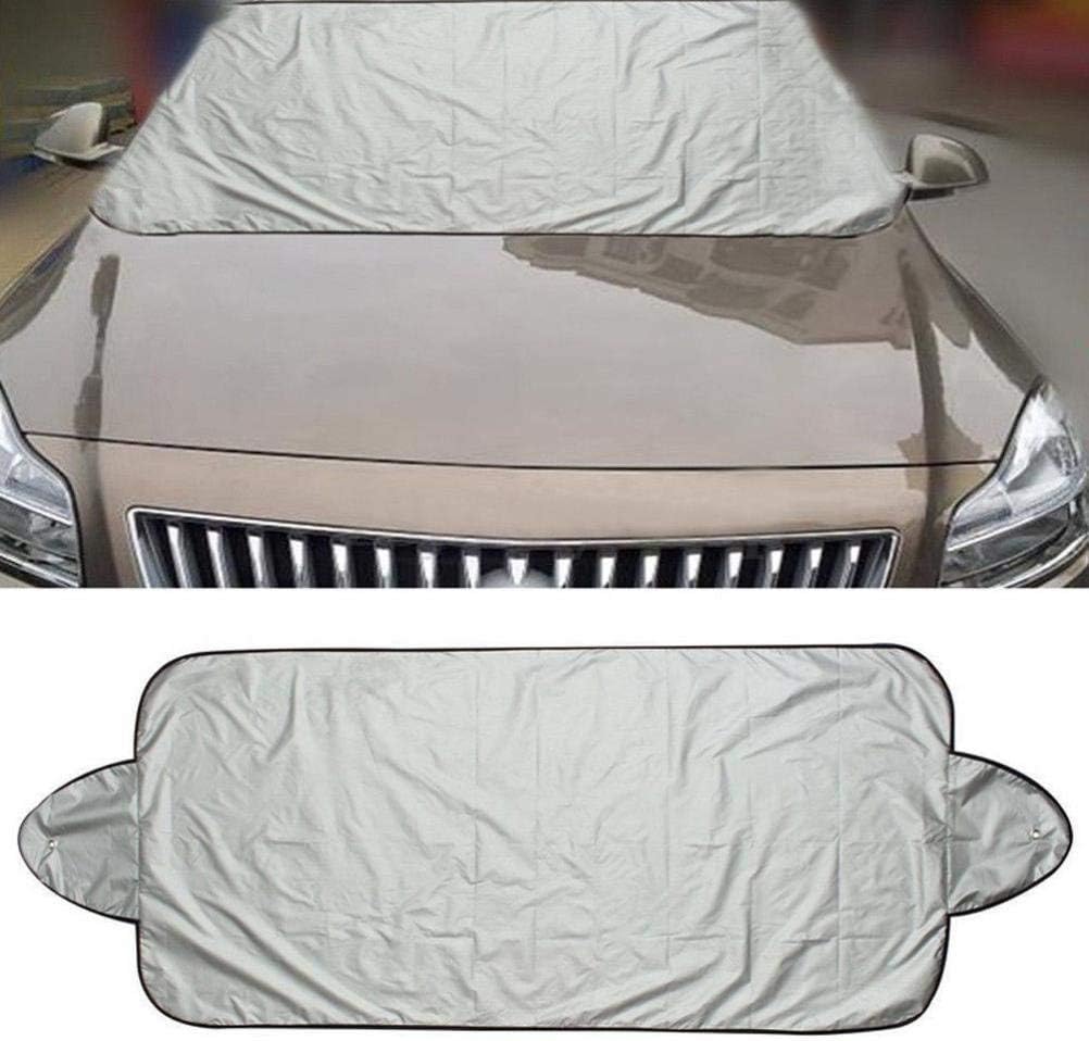 SVK Dream Car Cover Winter Snow Windshield Protector Cover Waterproof for All Kinds of Vehicle Breathable Sun Shade Protector All Weather Windshield Cover Silver