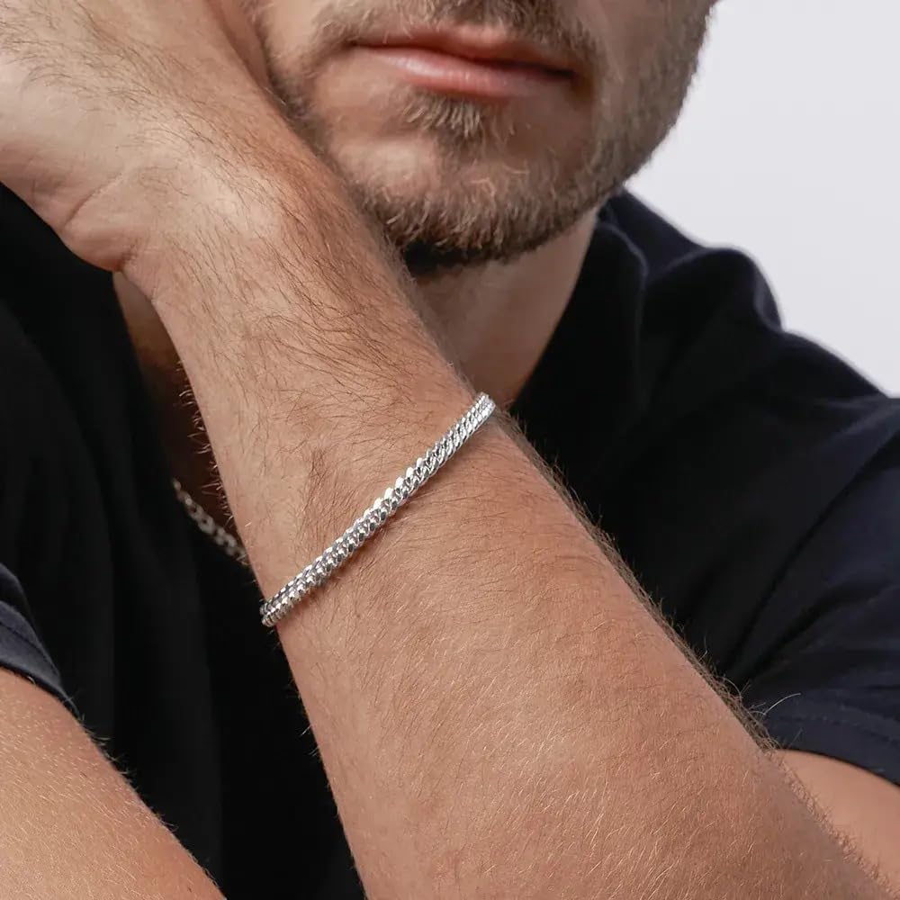 Sett and Co Personalized Choose Your Style Men Chain Bracelet - Custom Inscriptions - Meaningful Gift for Him, Husband - Gift for Father's Day, Christmas, Birthday