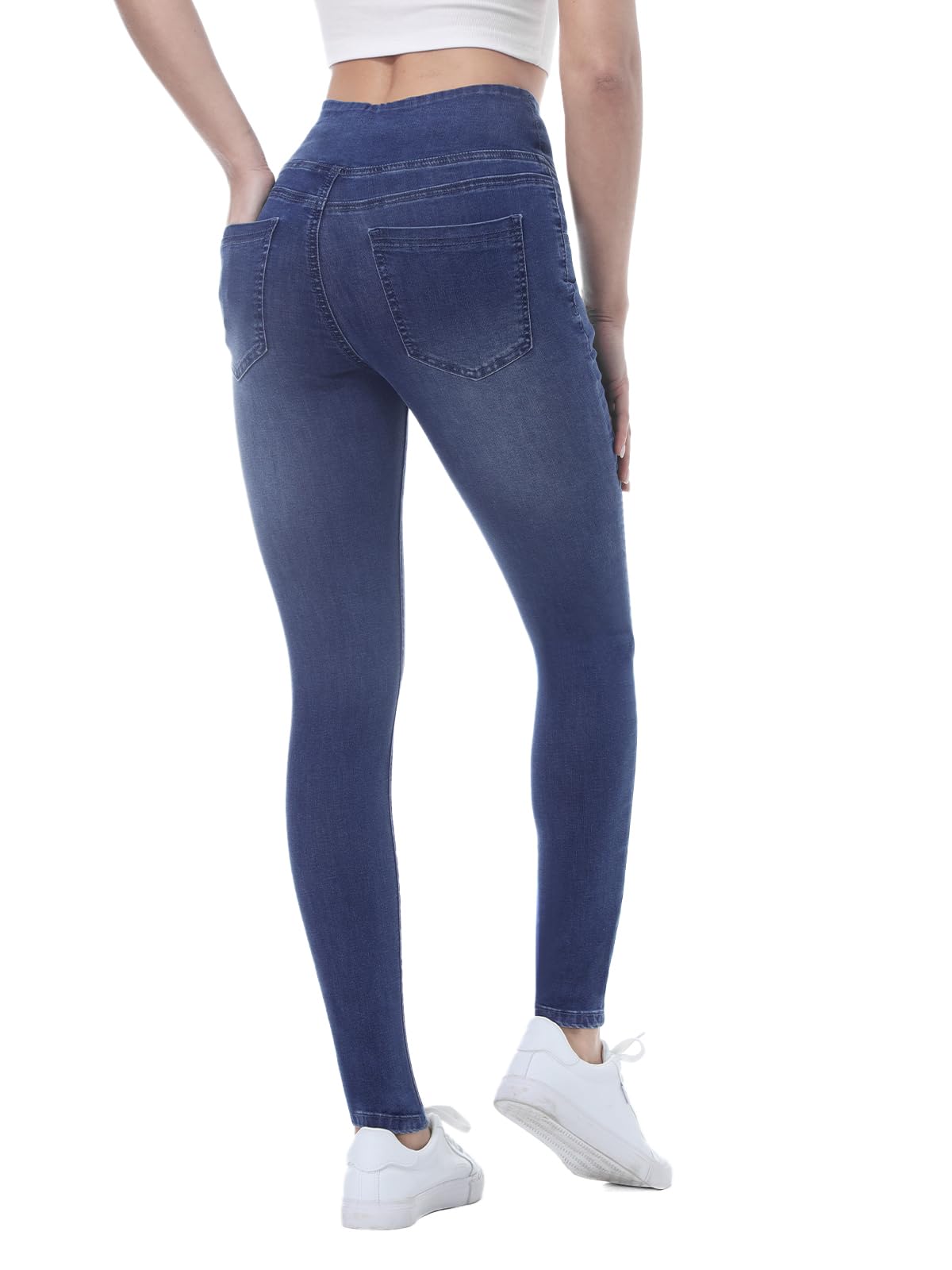 Vaqueros Elásticos Mujer, Skinny Slim Jeans De Tiro Alto Jeggings Treggings Push Up Pantalón Vaqueros Elástico Ankle