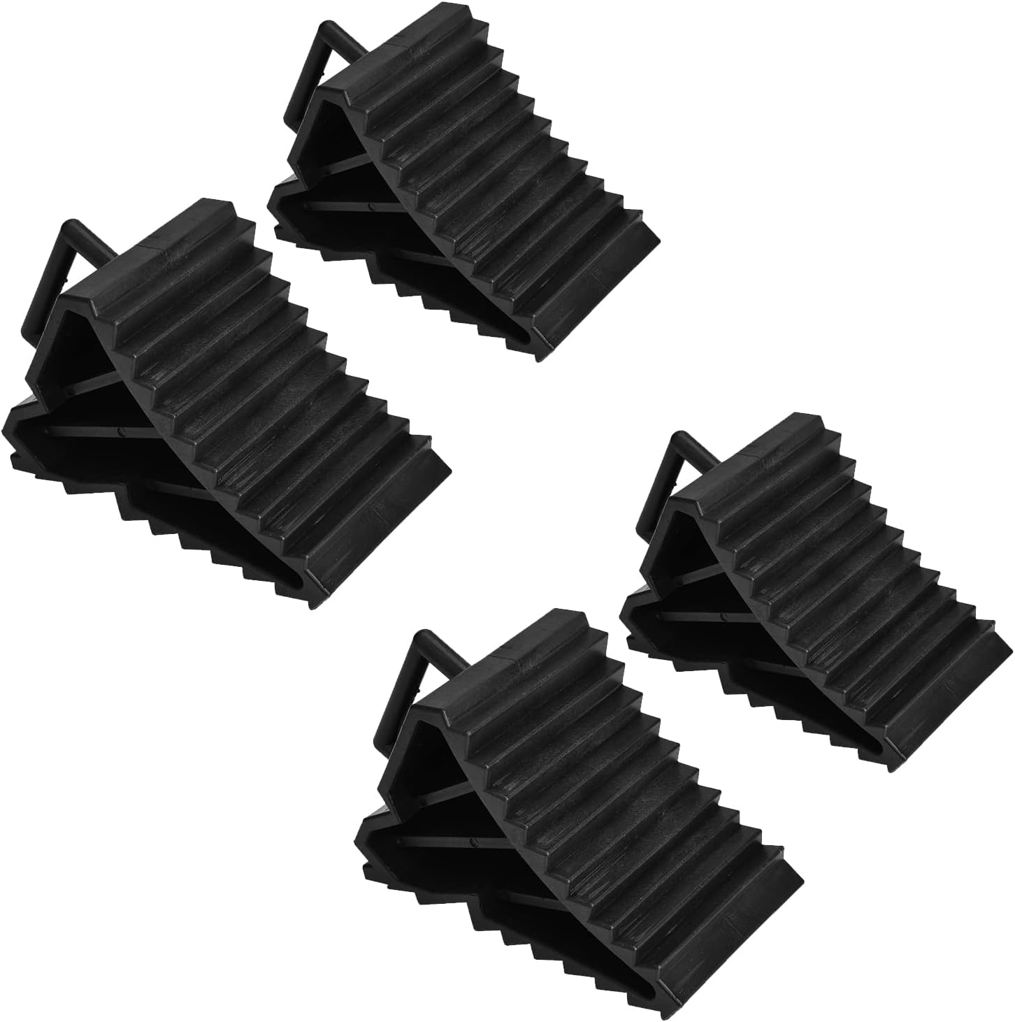 4pcs Heavy Duty Plastic Wheel Chock Tough Chocks Stops Car Trailer Boat