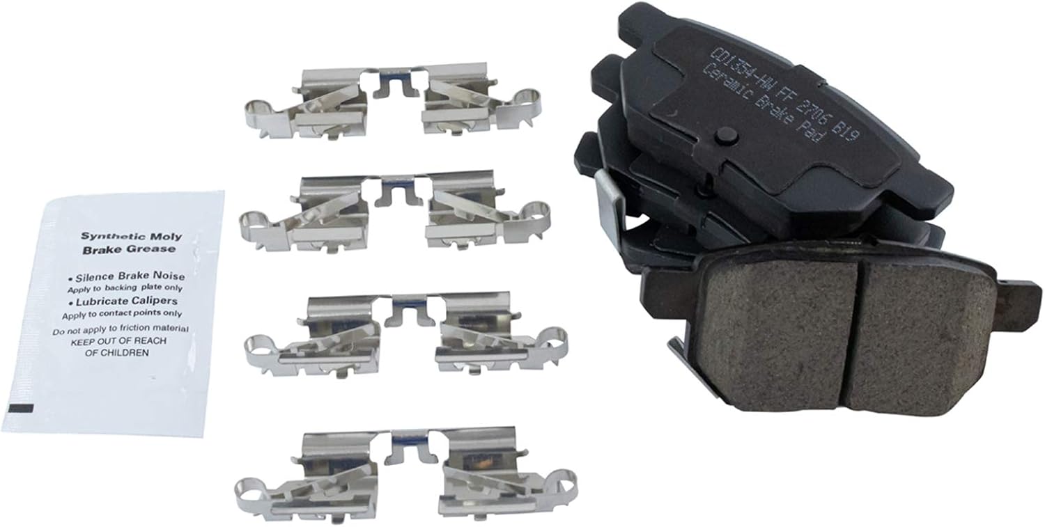 TRQ Front & Rear Brake Pads Brake Chemical Kit Ceramic Compatible with 2009-2010 Pontiac Vibe 2011-2016 Scion tC 2009-2013 Toyota Matrix