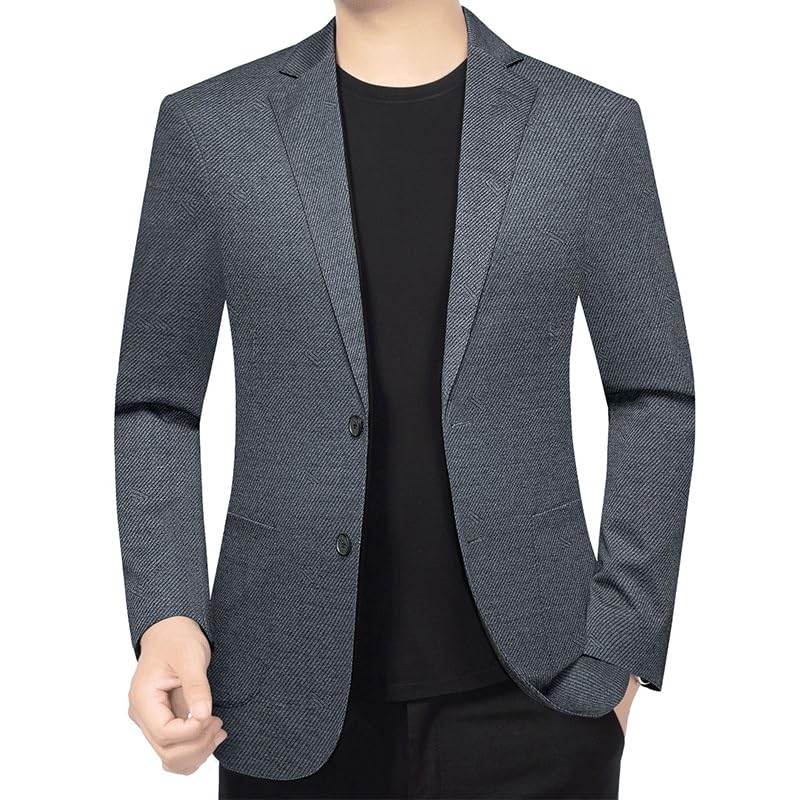 Men's Blue Gray Two Button Jacket Dinner Prom Wedding Blazers Jacket for Wedding Prom Homecoming