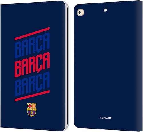 Head Case Designs Officially Licensed FC Barcelona Barca Type Graphics Leather Book Wallet Case Cover Compatible with Apple iPad 9.7 2017  iPad 9.7
