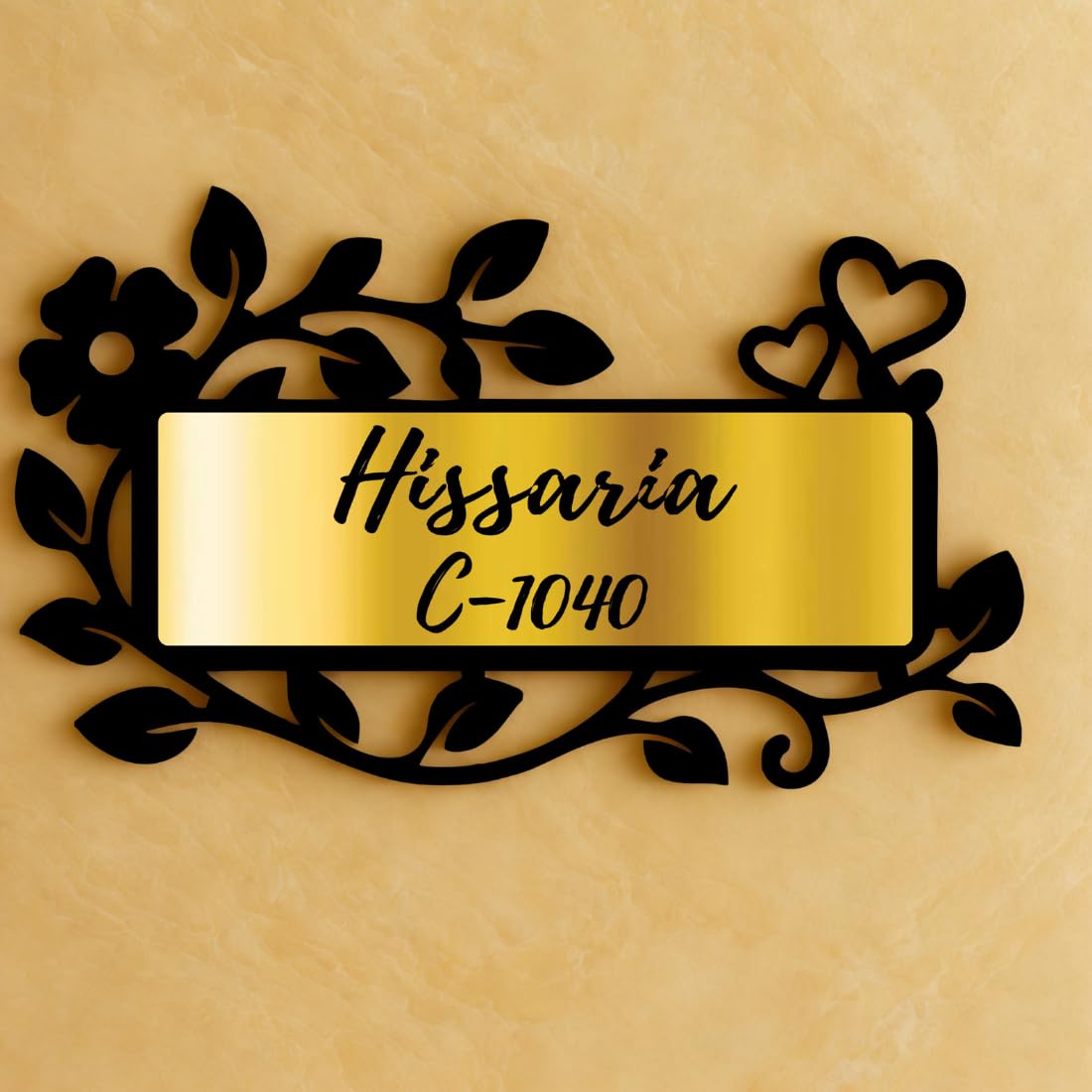 Zesta Customized Name Plate for Home Entrance Outdoor | Acrylic Door Name Plate for House | Modern Personalised Name Board for Home Entrance | Waterproof House Name Plate Wall Decor(Rose) — Amazon image 2