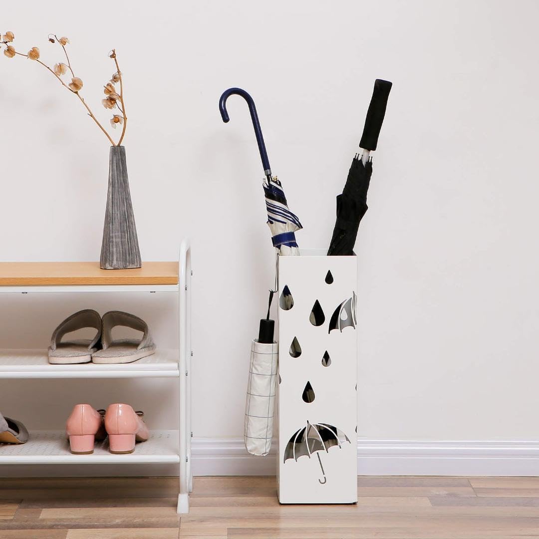 オシャレな方型傘立て - 水受けトレイ付き、便利な収納 オシャレな方型傘立て - 水受けトレイ付き、便利な収納
