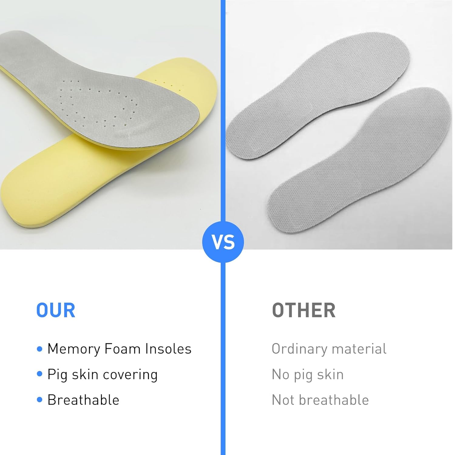 Shoe Insoles for Hey Dude Wally Shoes Replacement, Shoe Inserts for Men, Memory Foam Men Insoles, Providing Excellent Shock Absorption and Cushioning, Reducing Sweating and Odors(M10) - Image 6