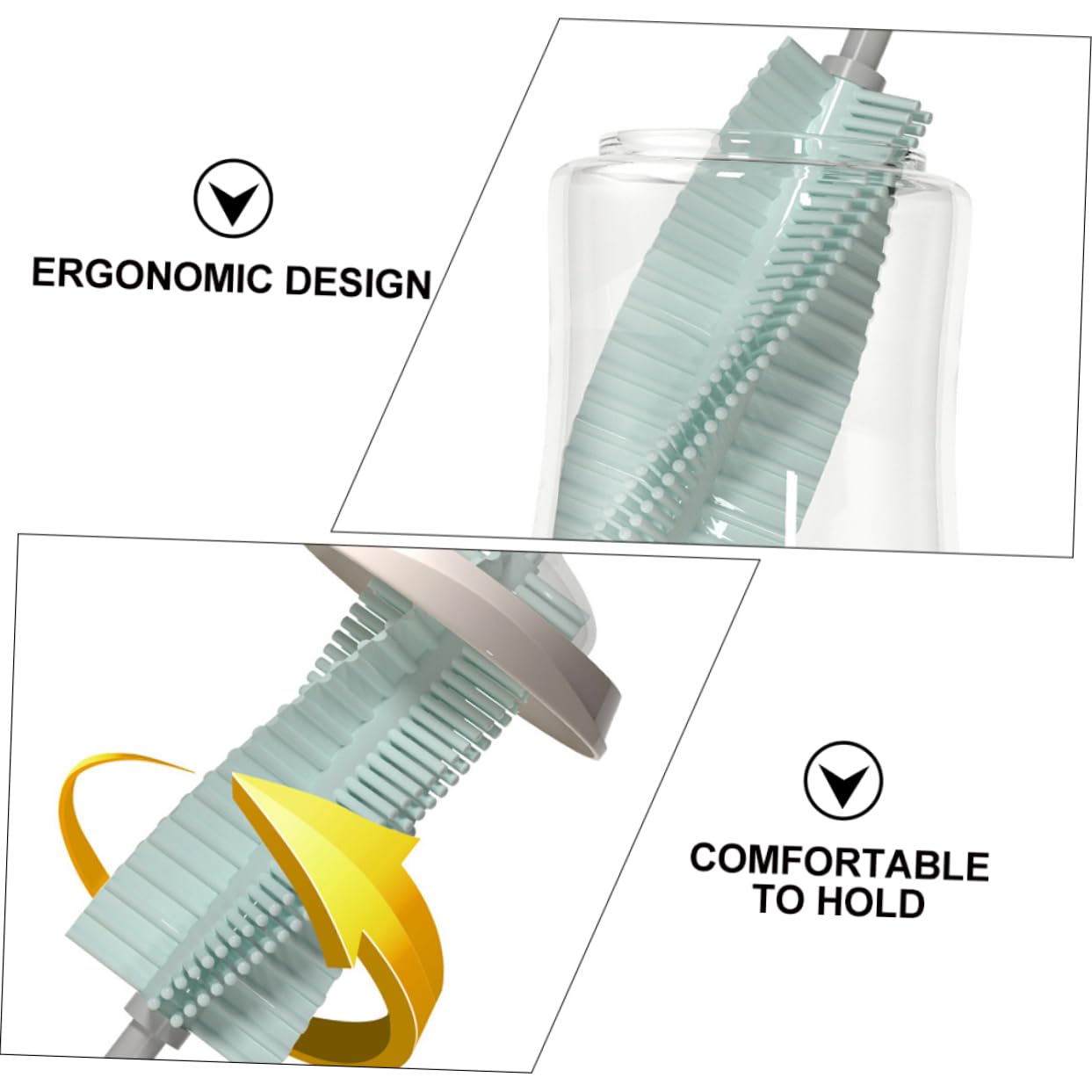 ibasenice 3 Set Spazzola Per Bottiglie Pennello A Manico Lungo Scovolino Per Biberon Borracce Termiche Bottiglie Termiche Cleaning Brush Spazzola Per Ciuccio Girevole Pp 2 Pezzi * 3