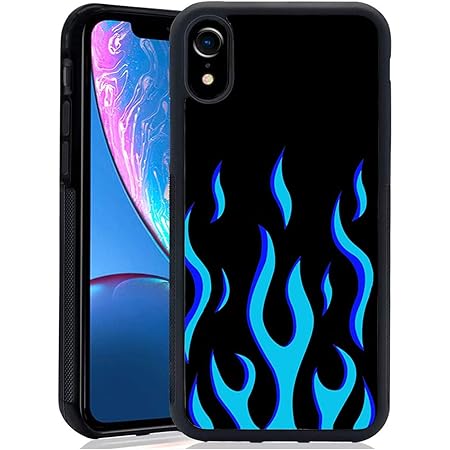 Amazon Com Blue Flames Print Case Compatible With Iphone Xr Girly Fire Flame Pattern Case Custom Thin Protective Phone Cases With Soft Tpu Bumper Tempered Mirror Material For Women Girls Flame Cell