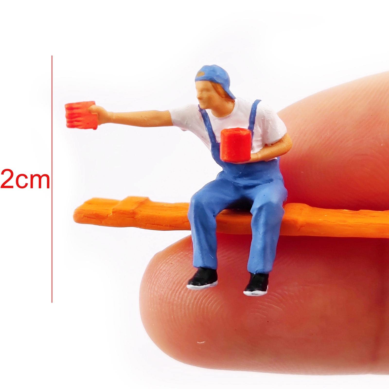 Amagogo Miniatur Im Maßstab 1:87, Bemalung, DIY für Modelleisenbahnen, Mikrolandschaften, Feengärten, Architektur, mit Leitergestell