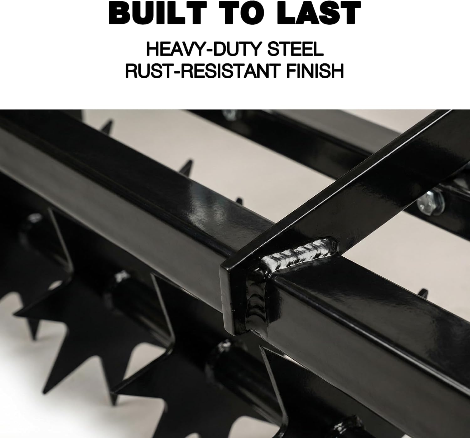 Vohala 32" Tow Behind Lawn Aerator - Heavy Duty Spike Lawn Aerator with Weight Tray & Universal Tractor Hitch, Steel Aerator Tool Attachment for ATV Mower, Grass Aerator for Garden Yard Soil Care