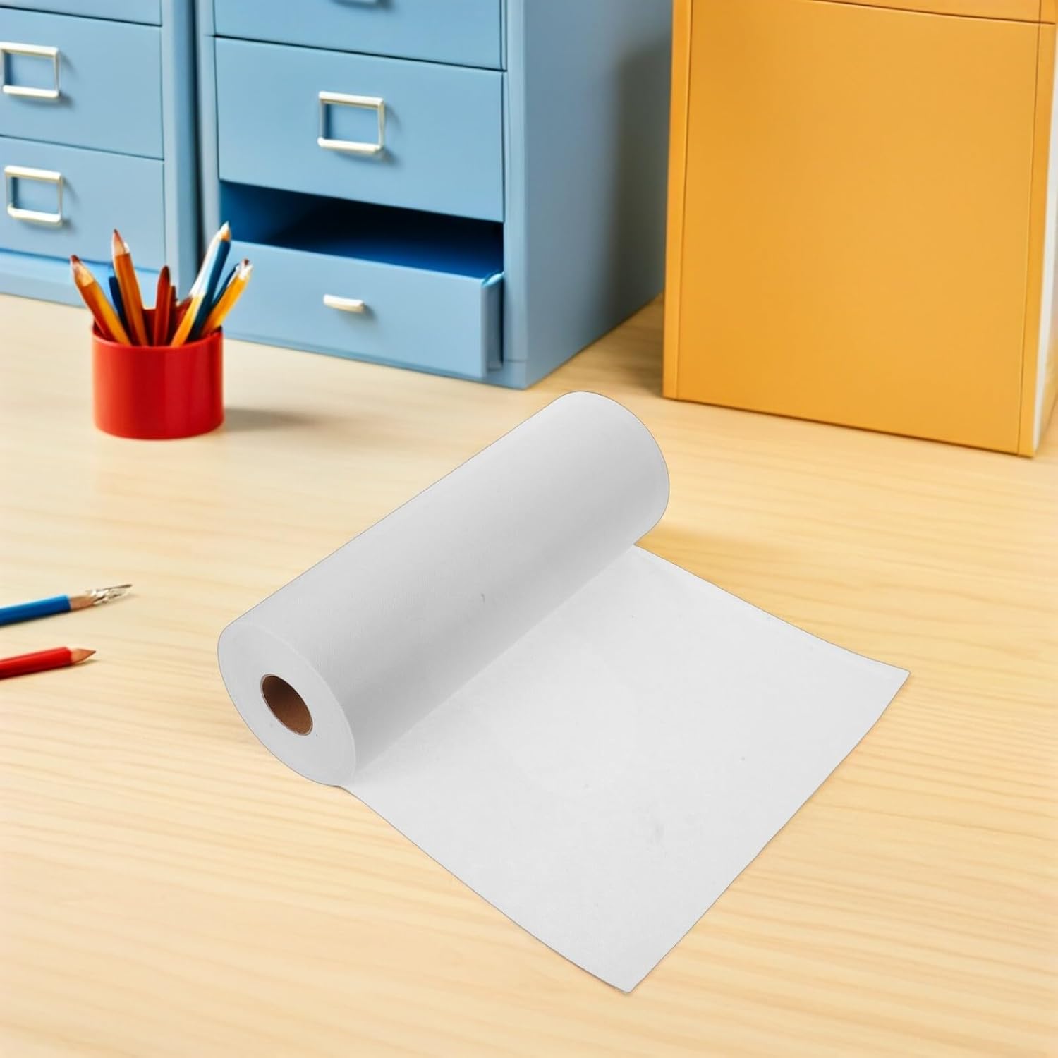 KONTONTY 40 Yards White Non-Woven Fusible Interfacing Fabric Roll 60gsm Iron-on Lightweight Sewing Lining for Clothing Shape Retention