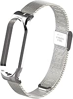 Vista 2 de Pulsera compatible con Xiaomi Mi Band 5/Mi Band 6, correa de acero inoxidable de repuesto para Xiaomi Miband 5/Miband 6, accesorios de pulsera