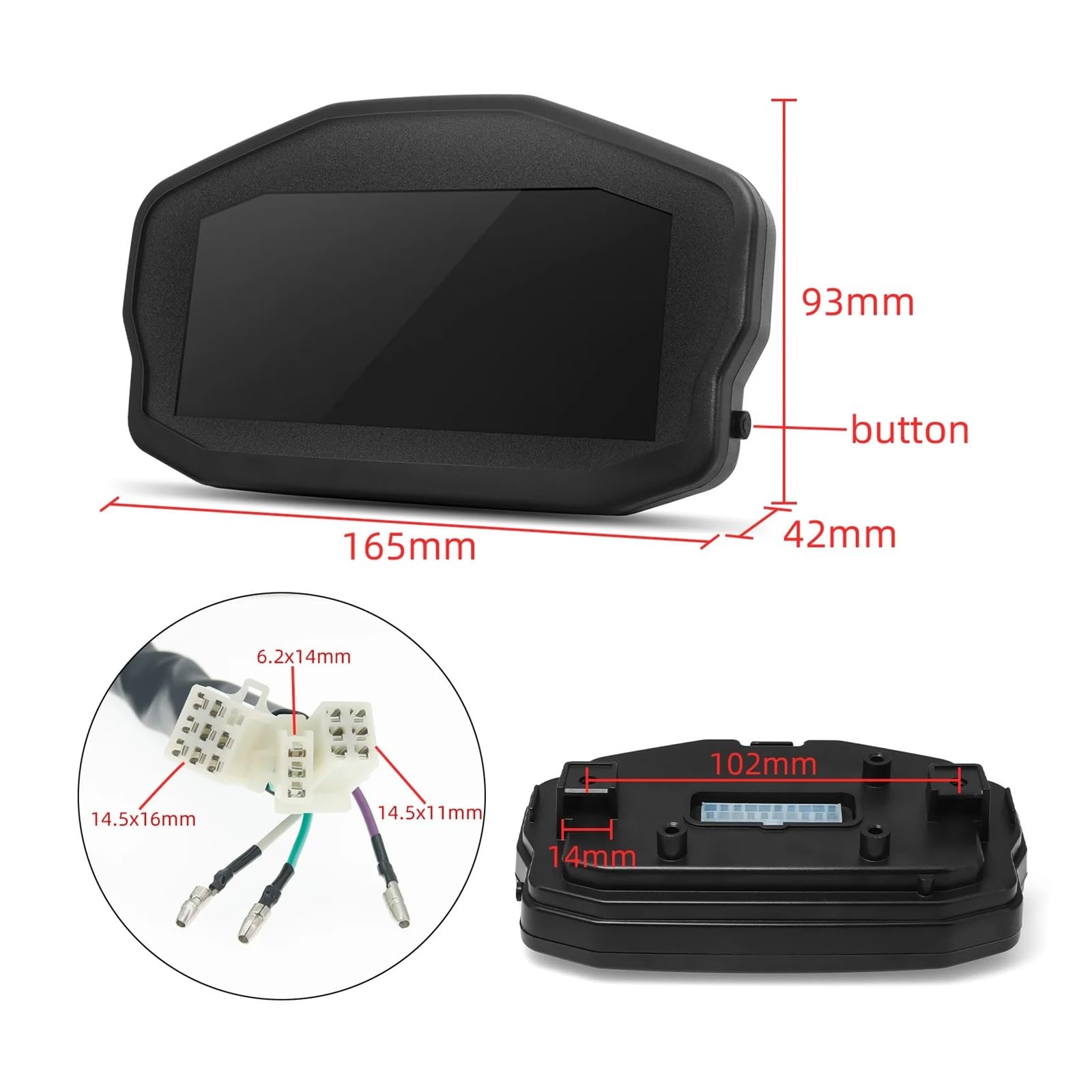 Velocímetro Digital para motocicleta, tacómetro digital de RPM | Medidor universal para motocicleta, tacómetro digital de RPM, medidor de temperatura del agua y combustible, alarma ABS para