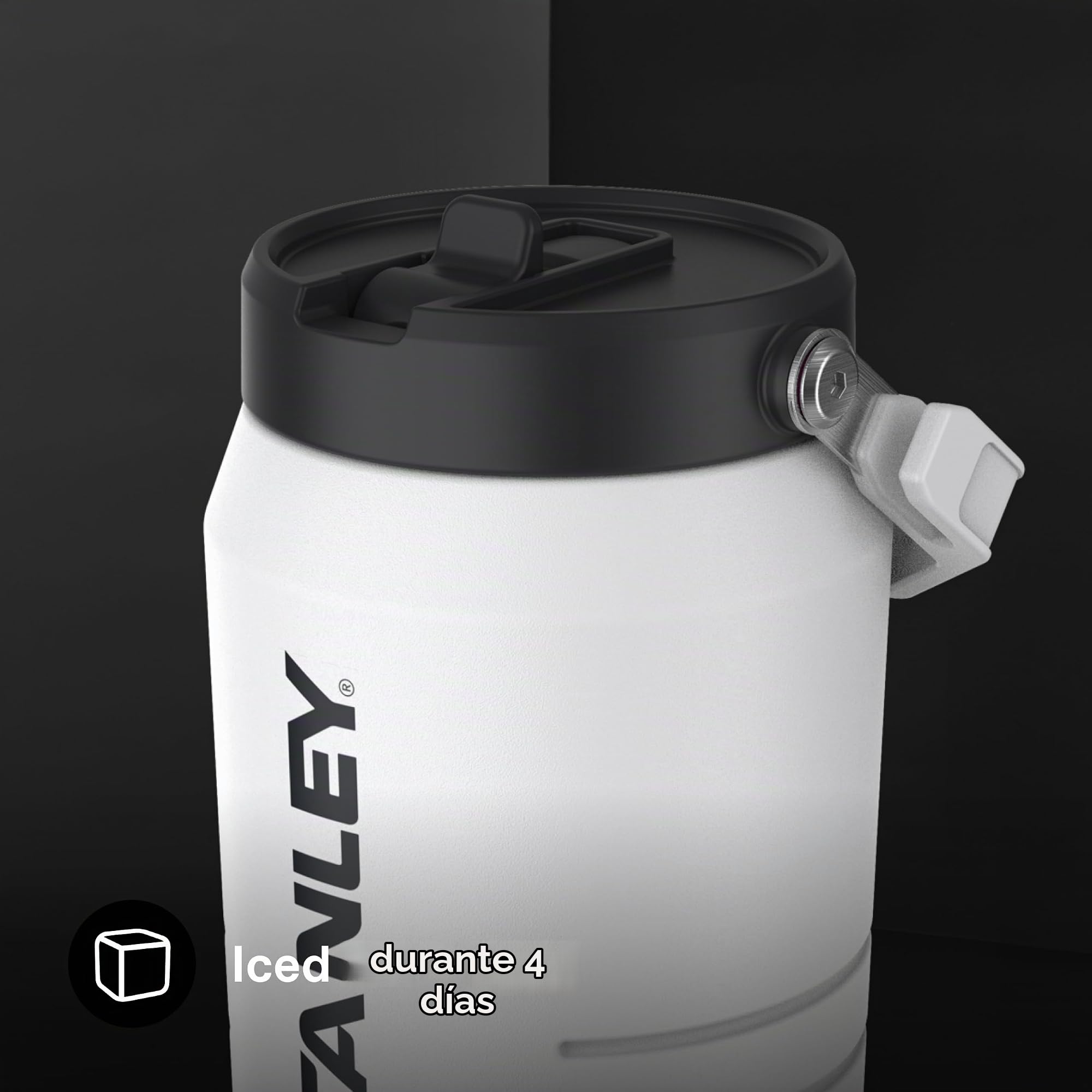 Stanley 1913 Iceflow Flip Straw 2.0 Jug 1.9L - Chalk | 20 Horas Fría - 4 Días Helada - A Prueba De Fugas - Botella Agua Acero Inoxidable - Sin BPA - Apta Para Lavavajillas