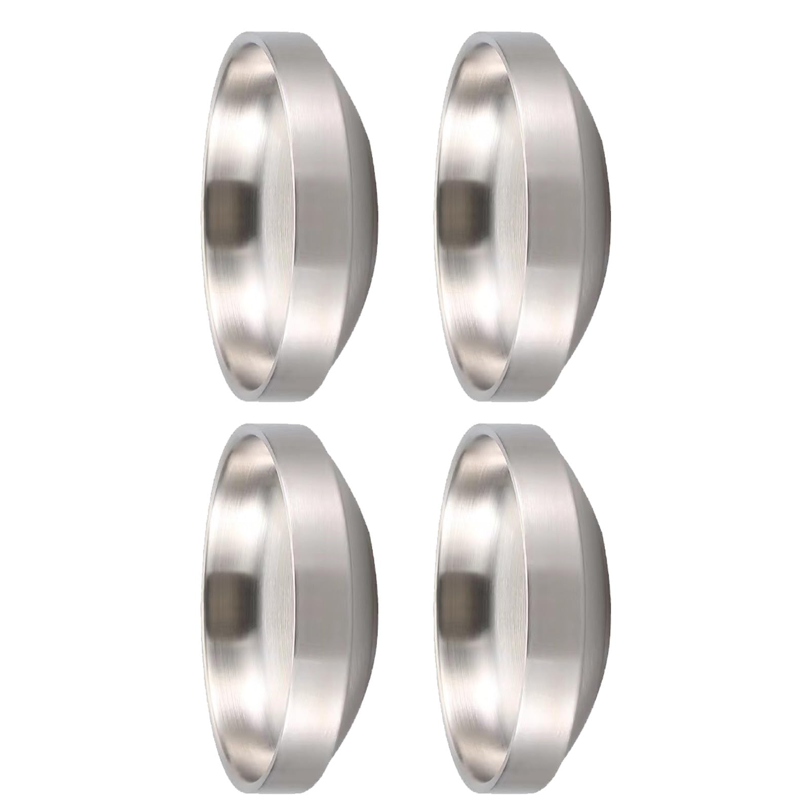 Elnwnnkc 4Pcs Double Layer Round Plate Sauce Condiment Dipping Bowl Small Appetizer Plate Stainless Steels Seasoning Dishes Round Seasoning Dishes