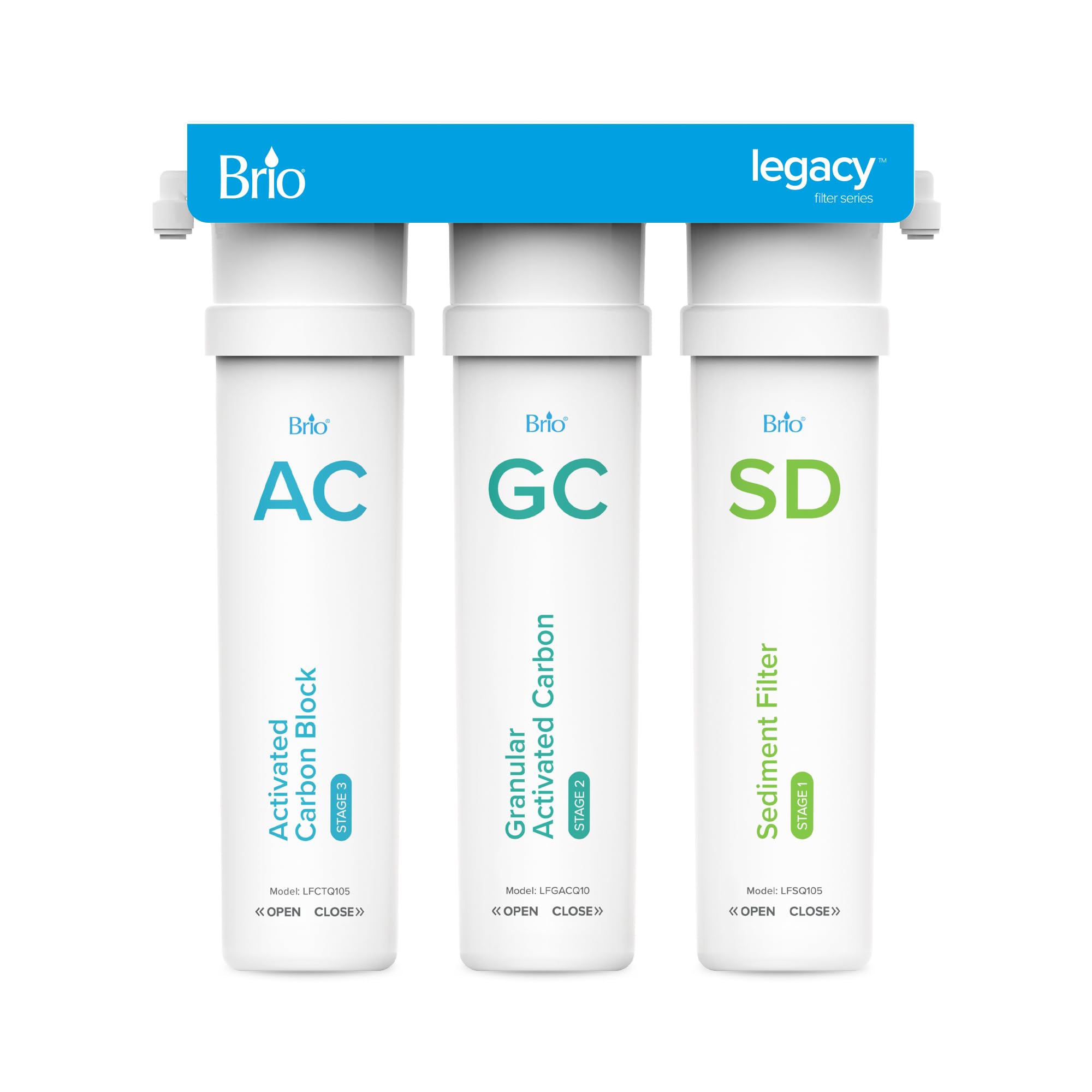 Kit de Repuesto de Filtro de Agua de 3 Etapas Brio para Filtros de Ósmosis Inversa, 4 Piezas