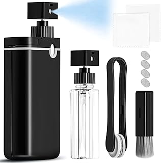 Limpiador de lentes de anteojos, kit de reparación de anteojos walrfid con paños de limpieza de microfibra y spray limpiador de lentes antivaho para anteojos, gafas de sol, gafas de esquí, color negro