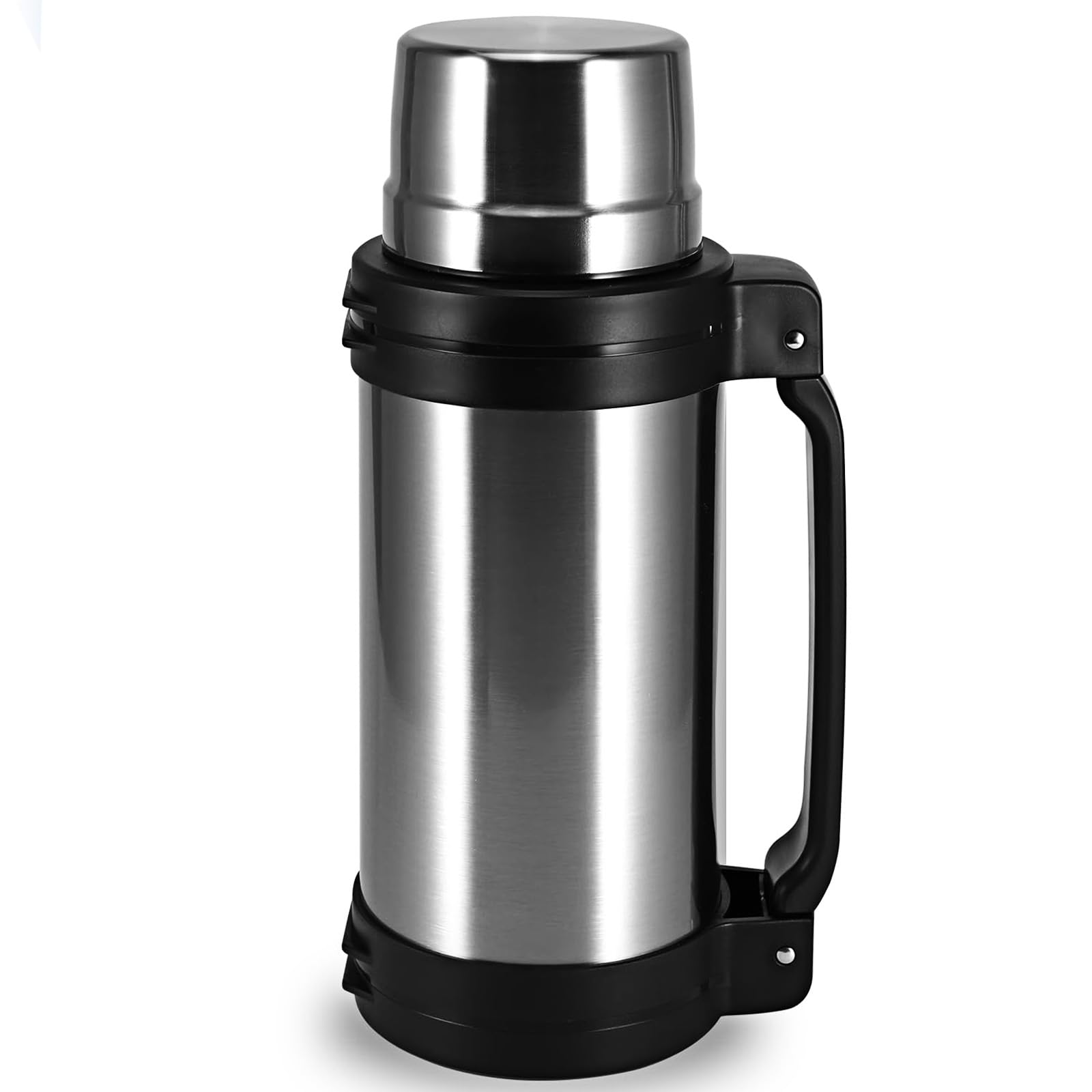 ZONJIE Vacuum Insulated Bottle - 2.5L Large Flask for Hot and Cold Drinks Insulated Stainless Steel Water Bottle, Thermal Flask with BPA Free Cup, Portable Travel Water Bottle with Carry Handle (2.5L)