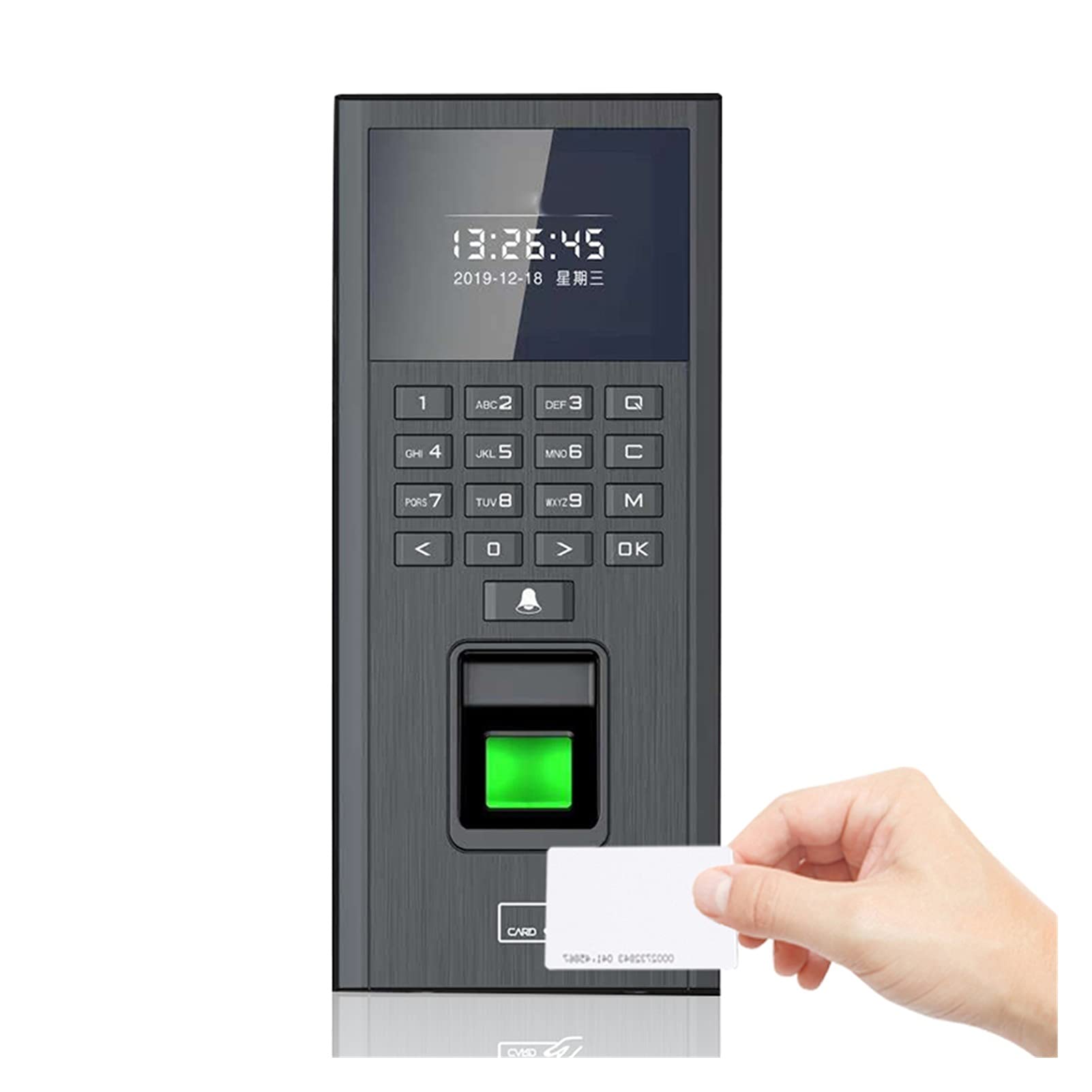 Mthckxjbsuz One Color Clocking In Machine, Biometric Fingerprint Keypad System 125Khz 13.56Mhz Rfid Access Control Electronic Usb Time Recorder Tcp/Ip Attendance Machine