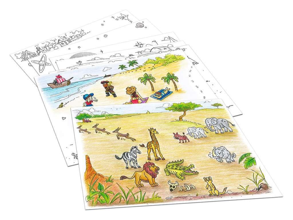 Ravensburger Xoomy Maxi A4 18135 - Impara a disegnare, disegno e pittura creativi per bambini dai 6 anni in su, set da disegno con oltre 300 motivi per un divertimento senza fine