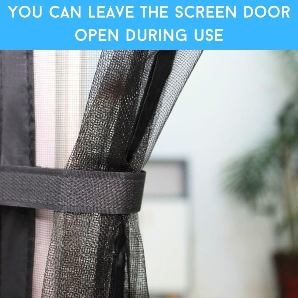 Magnetic Screen Door Fiberglass Mesh Fits Door Size Up to 39"x82" Size DIY Screen with Magnetic Closure Self-Closing Hands Free Pet Friendly Walk Through Door Screen for Front Sliding Doors