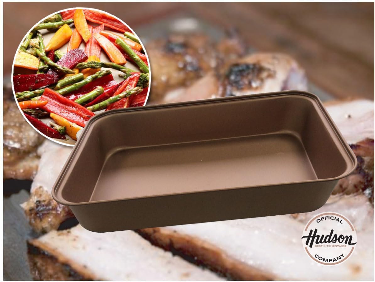 Rectangular Roasting Pan Bakeware + Grill and Barbecue+ Basting brush + Silicone Spatula + Racock organizer