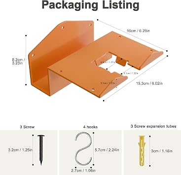 Heavy-Duty Metal Weedeater Rack & Garden Tool Hanger Set, Easy to Install & Durable, Weed Eater Hanger for Wall and Garden Tools, Space-Saving Storage for Garage, Shed