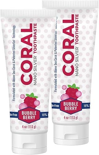 Coral Nano Silver Bubble Berry Pasta de dientes para niños, pasta dental natural sin flúor, pasta de dientes blanqueadora de dientes, coral calcio