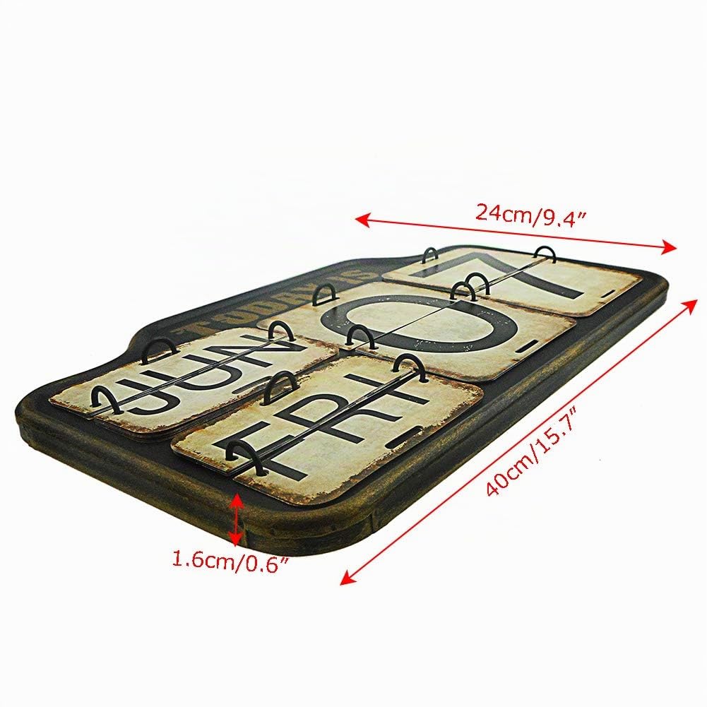 Calendario calendario perpetuo in metallo e ferro da parete in PVC Flip afflitto per arredamento per la casa (M16Q-RL035)