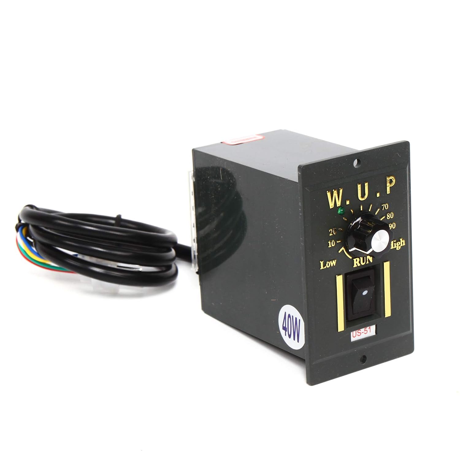 Variable Speed Gear Reduction Motor, 110V AC Gear Motor Single-Phase High Torque Electric Gear Reducer Motor with Speed Controller 0-90RPM 40W 15K(Reduction Ratio 1:15)