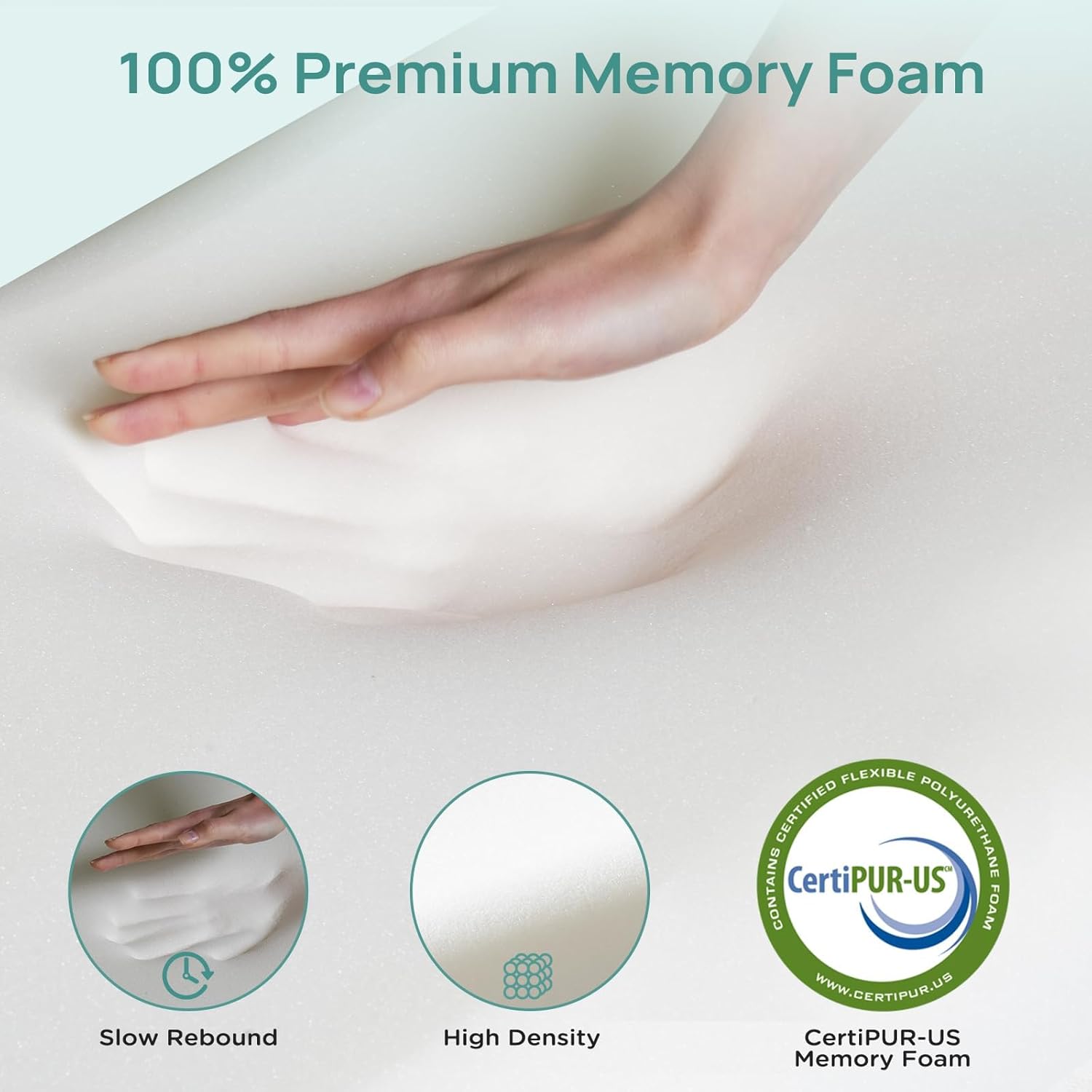 3 Inch Firm Mattress Topper Queen Size, Mattress Topper with 2-Sided Cover, Memory Foam Bed Topper with Soft & Firm Options for Back Pain Relief, Ergonomic 5-Zone Design, CertiPUR Certified