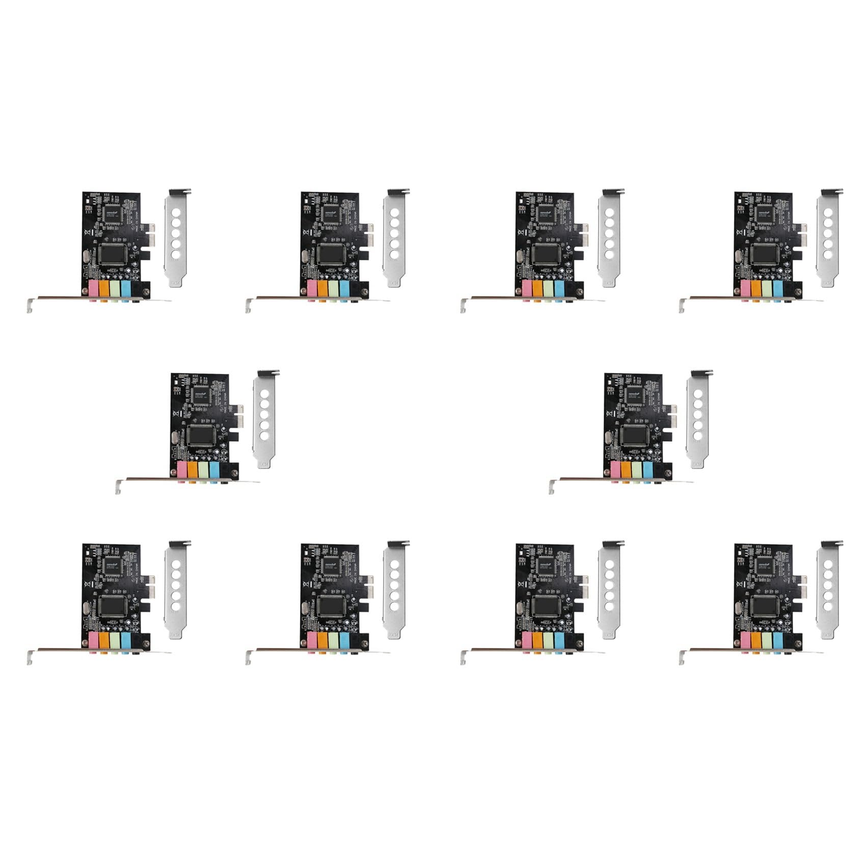 Karta dźwiękowa 10X PCIe 5.1, karta dźwiękowa PCI Express Surround 3D do PC z wysoką wydajnością dźwięku bezpośredniego i podstawą niskoprofilową