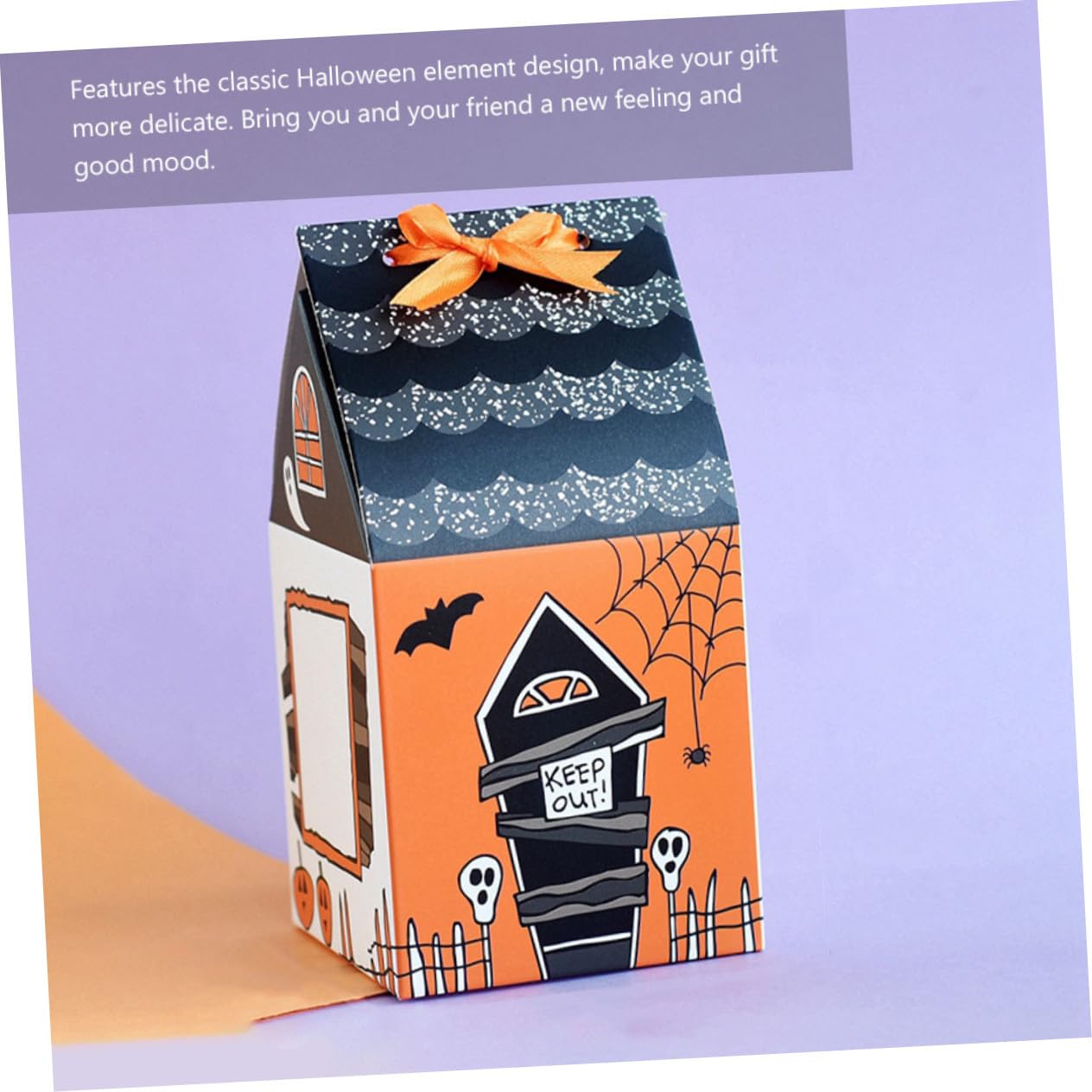 WEKAMOS 50 Piezas Caja de Regalo para Halloween Diseño Hueco con Forma de Casa Caja para Dulces y Cupcakes Resistente y Decorativa para Fiestas Temáticas