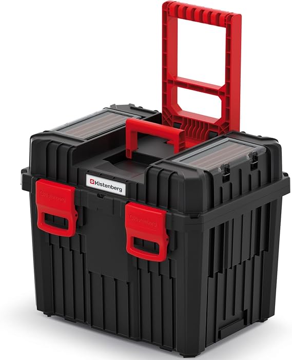Rolling Workshop Tool Box with Clamping Fasteners Modular Reinforced Wall Structure 45 x 36 x 64 cm (with Plastic Closure)