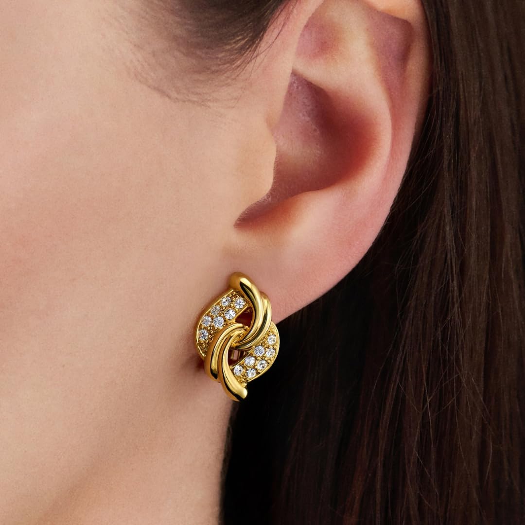 Traveller Ohrclip - Damen - 22kt Vergoldet - Kristalle - 20x13 mm - 157782
