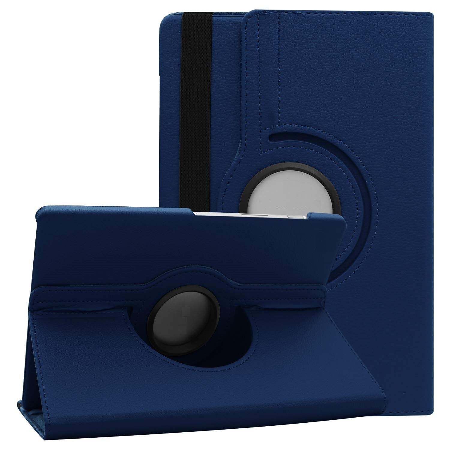 HITFIT 360 Degree Rotating Universal 3 Camera Hole Leather Stand Case Cover for Huawei MediaPad 10 Link Plus (10.1 Inch) (Blue)