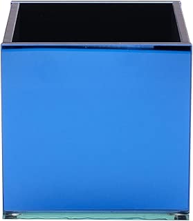 The Modern Decors 4 inches Tall Square Clear Glass Vase, Perfect for Floral Arrangements in Weddings Events and Home Decor, Sold Individually (Blue) - coolthings.us