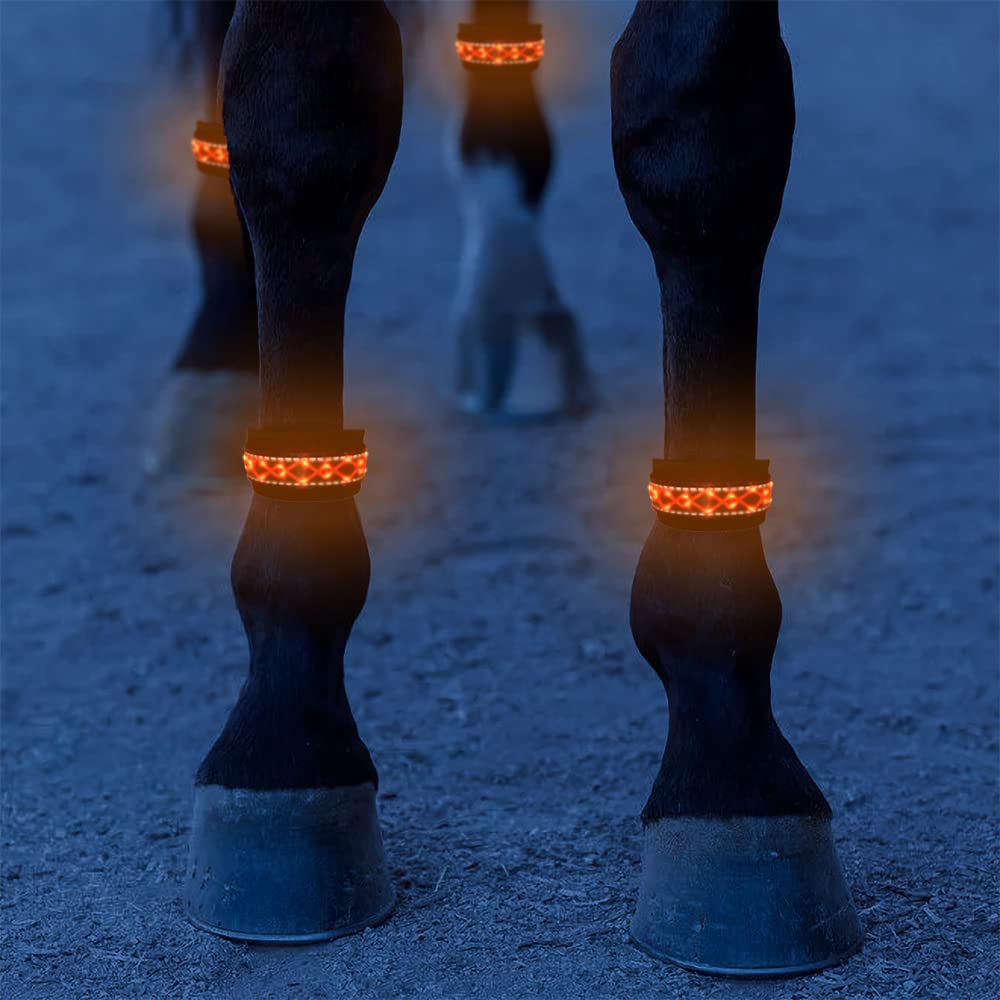 Buy SUKEYME 4pcs LED Horse Boots, USB Rechargeable LED Light up Horse