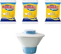 Clorador Flutuante Com 3 Pastilhas De Cloro Hidroaal 5x1 Para Piscina | Suporte Para Pastilhas De cloro