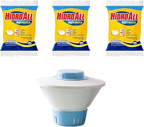 Clorador Flutuante Com 3 Pastilhas De Cloro Hidroaal 5x1 Para Piscina | Suporte Para Pastilhas De cloro