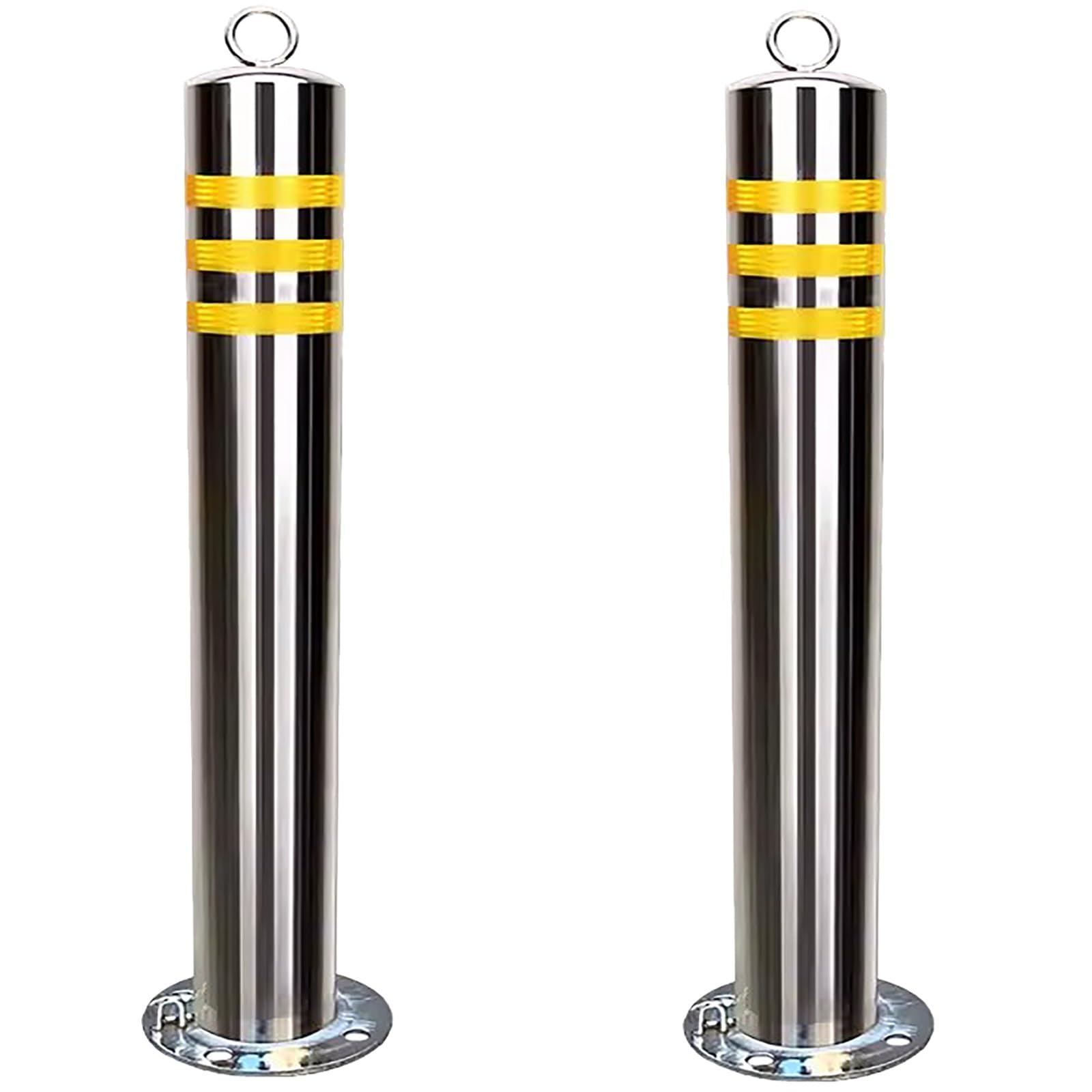 WDSOPK Heavy Duty Safety Bollard, 60 80 Cm Removable Bollard Post with Lock, Traffic Delidelineator Post with Base, Steel Bollards for Parking Lotg Training （2pack-H65cm）