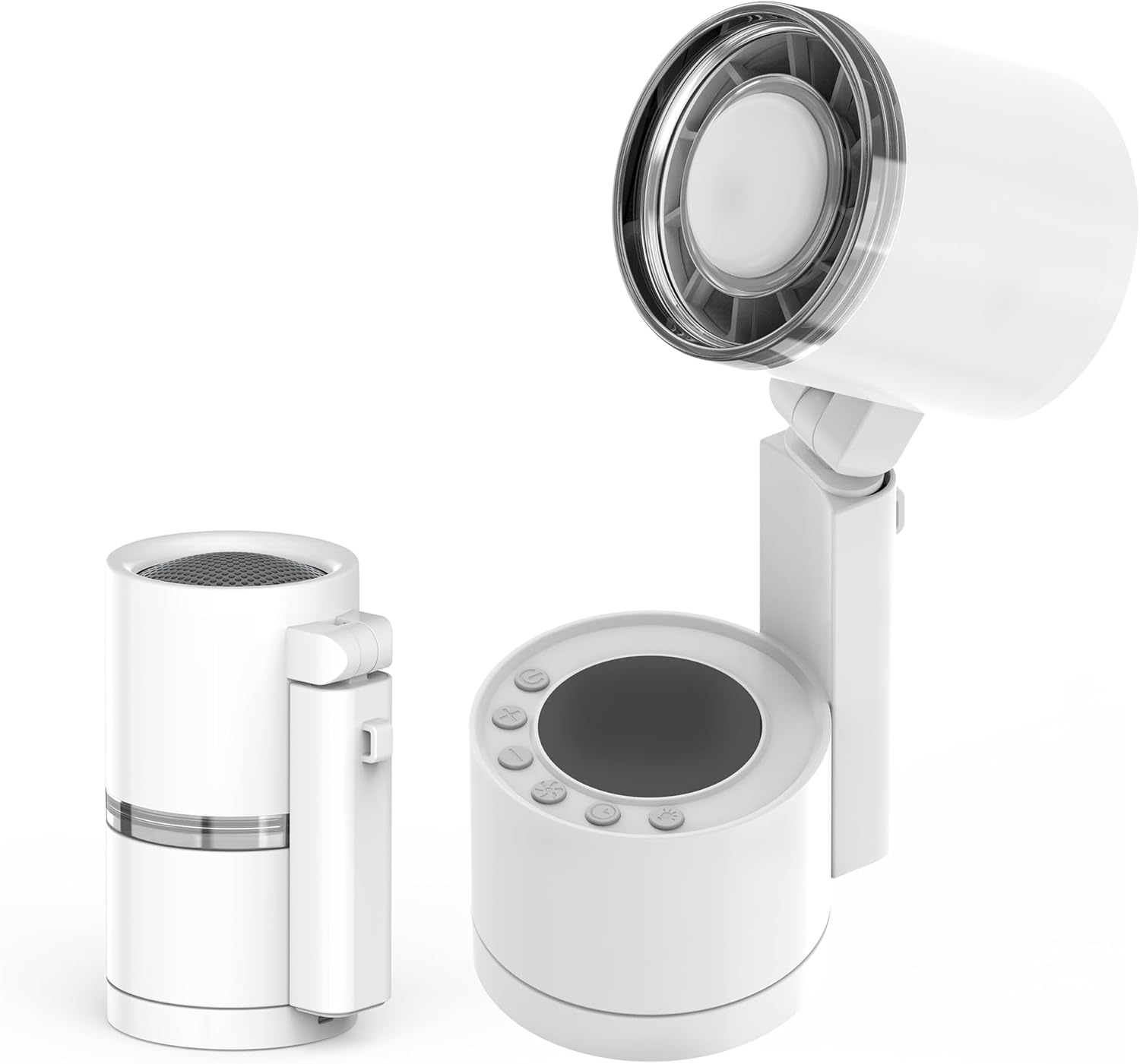 UN UNITEDTIME Portable fan- Battery Operated Fan - 100 Speeds- LED Lighting- Table fans for Outdoor, Camping, Tent, Travel, Bedroom, Cruise RV (White)