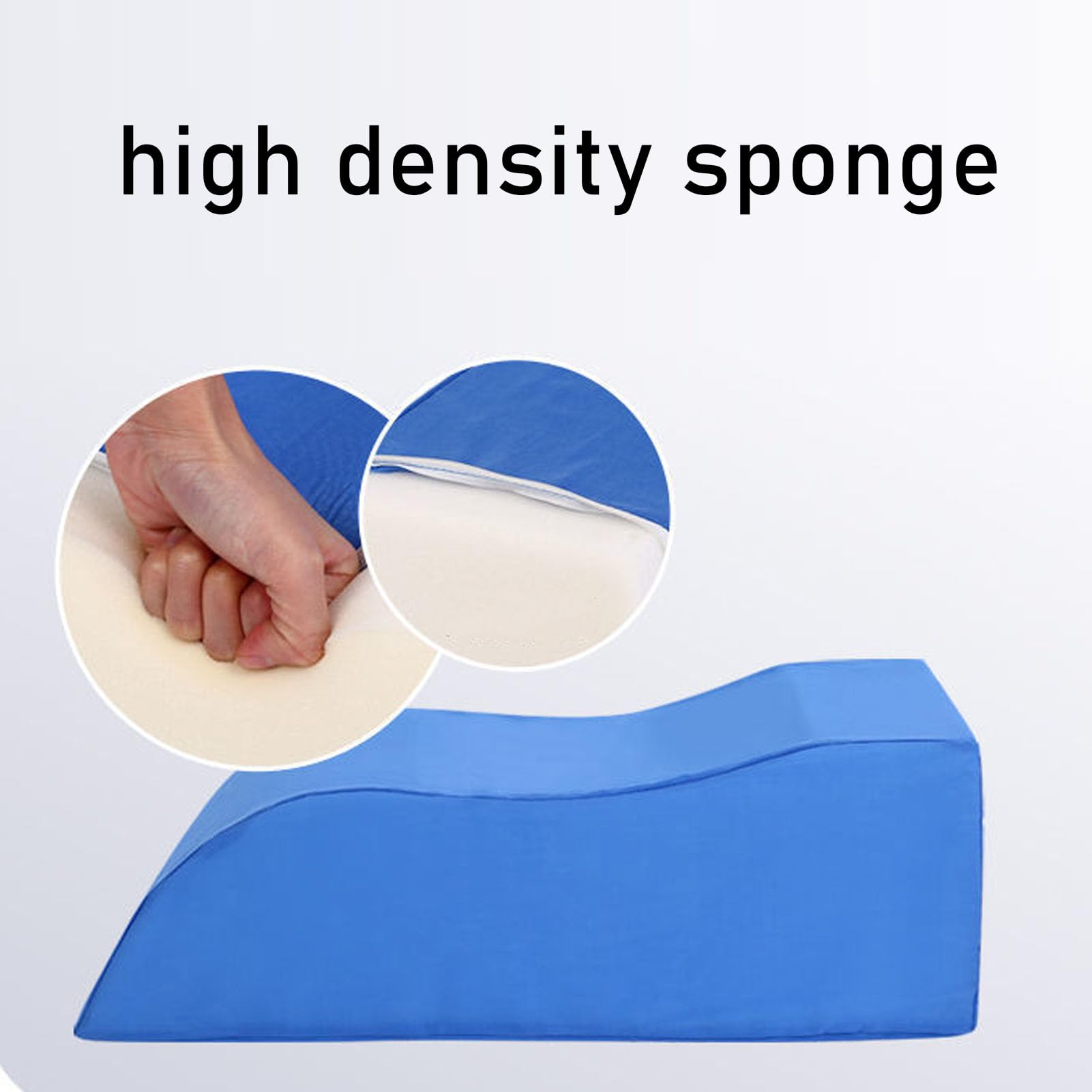 Dioche Leg Wedge Pillow High Density Sponge Leg Support Pillow for Sleeping S Shape Blue
